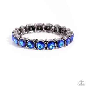 Iridescent blue rhinestone bracelet
